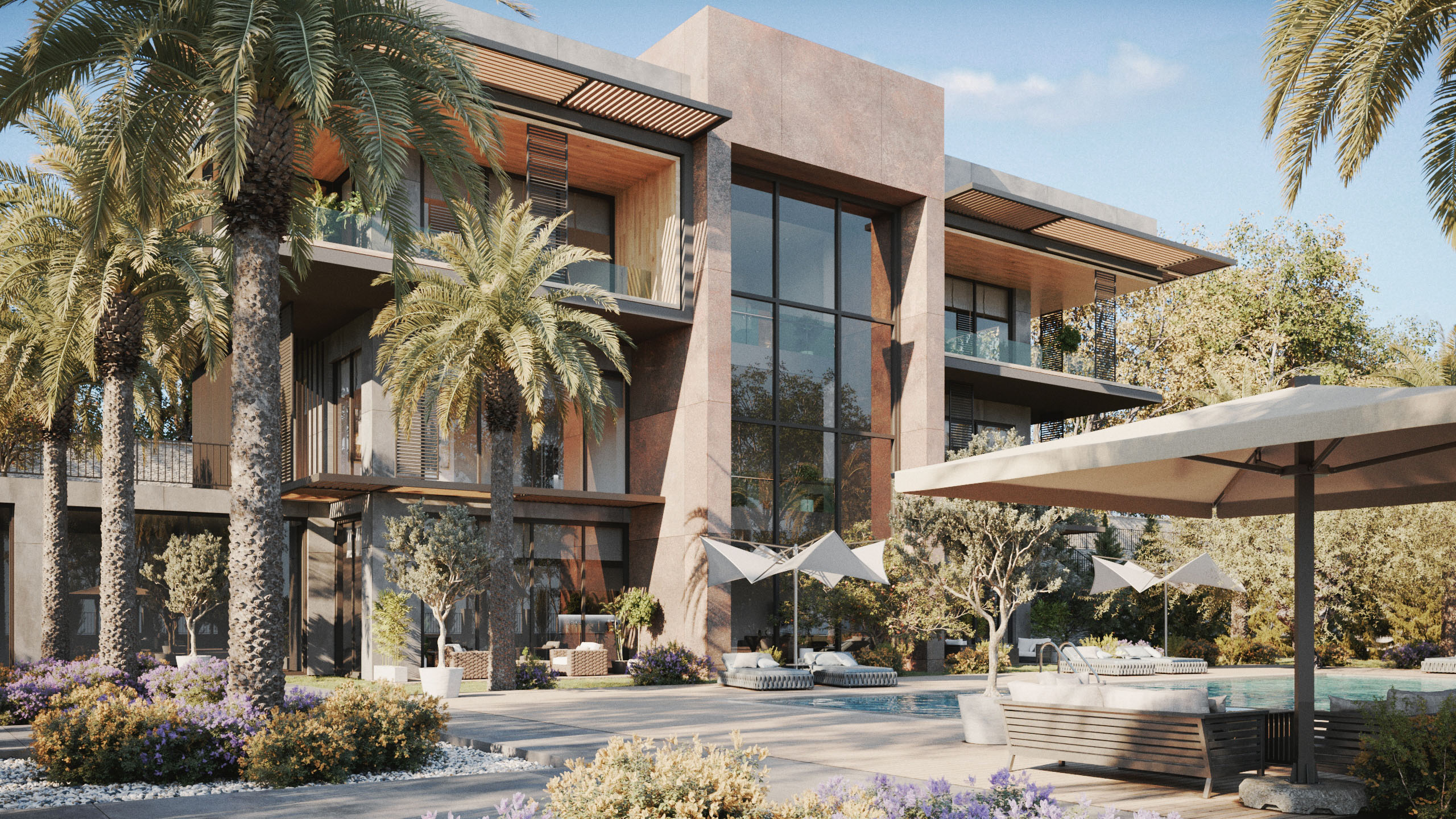 PUS Modern Villa Konsepti - Özel Çatı & Cephe Tasarımı Dış Mekân Görselleştirme